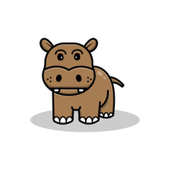hippopotamus on a white background