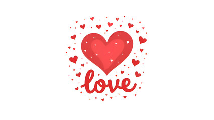 LOVE heart icon isolated on transparent background.