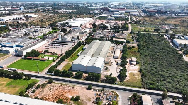 Vista a&eacute;rea de un parque industrial 