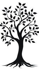 Minimalist Tree of Life Vector with Branches and Roots for Cricut Projects