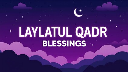 Fototapeta premium Laylatul Qadr Blessings Night Sky Landscape