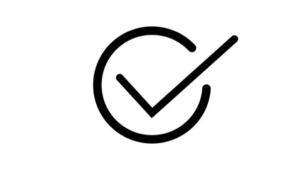 check mark icon with loading bar animation on a white background.