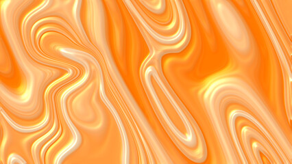 Orange and white liquid waves abstract background, horizontal composition. Event and banner background.