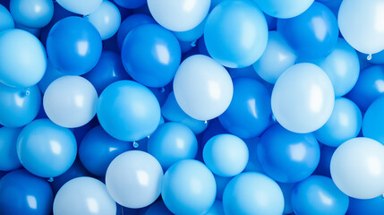 Festive blue balloons background - design party banner
