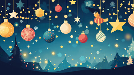 background christmas tree and christmas ball