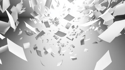 Realistic set of white paper sheets falling down isolated on transparent background. Vector illustration of stack of blank pages, office documents, business files flying in air. Mess in paperwork