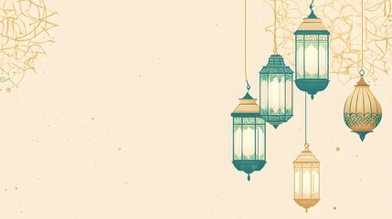 Elegant Ornate Lanterns Hanging Festive Ramadan Decor