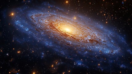 Fototapeta premium Stars shine brightly in a galaxy within our solar system, a dark universe background for adventure and exploration, a wallpaper design showcasing the beauty of the cosmos.