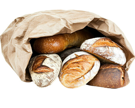 Isolated Assorted Bread in Paper Bag - Powered by Adobe