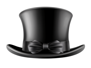 Black Top Hat with Bow