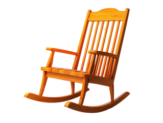 Wooden Rocking Chair with Spindled Back and Arms