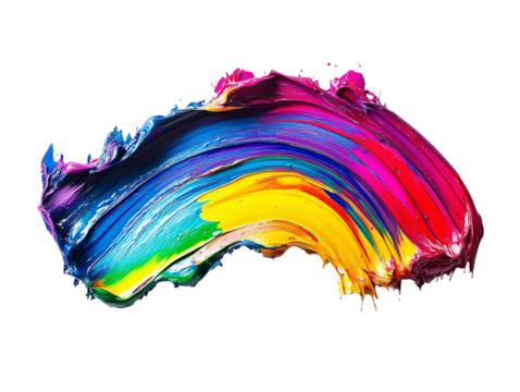 Isolated Colorful Paint Stroke