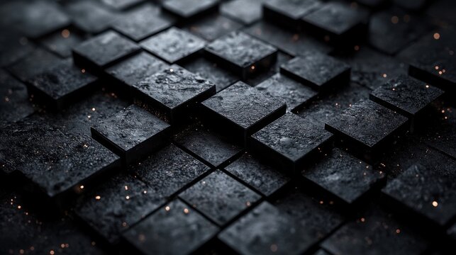 abstract 3d rendering of futuristic surface with squar