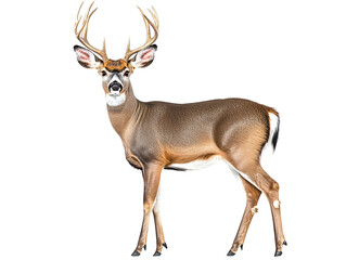 Isolated White Tailed Deer Standing