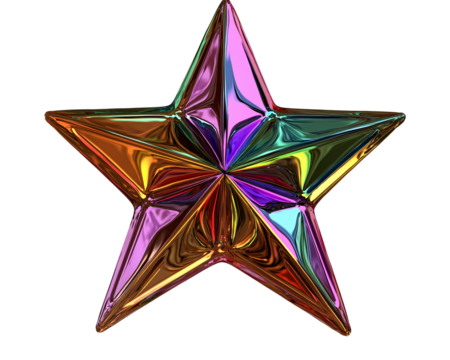 Isolated Colorful Star Ornament
