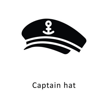 Captain hat Vector Gylph Icon. Eps 10 file 