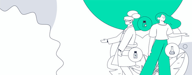 Medical characters fighting the epidemic flat vector concept operation hand drawn illustration
