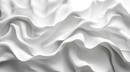Obraz premium White paper with a wave texture in a studio setting represents creative design and artistic expression for wallpaper and crafts.