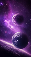 Starry night sky purple space background. space background. Ultra realistic. Photorealistic
