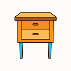 wooden cabinet isolated on white background