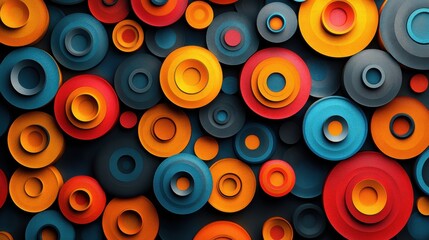 abstract background design with striped circles seamless looped animatio