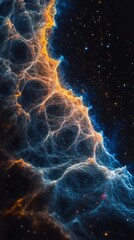 View of universe with stars and amazing colorful and deep blue dark. space background. Ultra realistic. Photorealistic