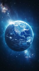 Obraz premium View of universe with stars and amazing colorful and deep blue dark. space background. Ultra realistic. Photorealistic