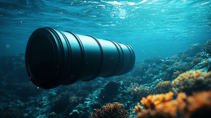 Ocean cleanup scenes with protective technology saving marine life, marine preservation, climate protection