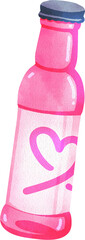 Hand-drawn Pink Drink Bottle illustration