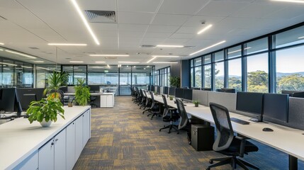 Modern Open Plan Office Space with Panoramic Views