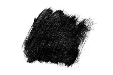 Black brush strokes isolated on transparent backdrop. Ink splash texture. PNG format.