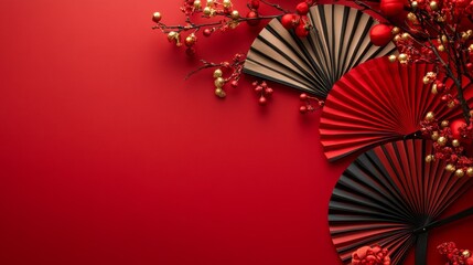 Celebrate Happy Chinese new year background concept. Top view.