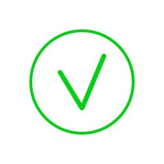 ok green check mark on a white background vector icons