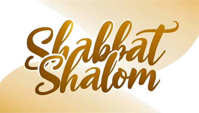 Shabbat Shalom gold lettering design wishes peace