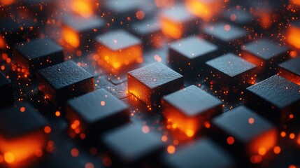 abstract background with rotating cubes seamless looped animatio