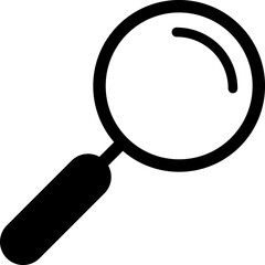 Search icon. Magnifying glass, loupe or magnifier sign vector.