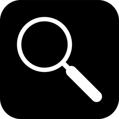 Search icon. Magnifying glass, loupe or magnifier sign vector.