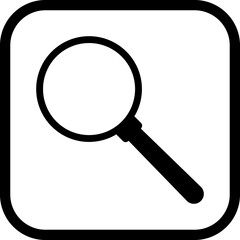 Search icon. Magnifying glass, loupe or magnifier sign vector.
