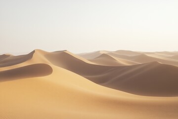 Expansive sand dunes serene desert landscape natural beauty warm environment panoramic viewpoint captivating concept of sand