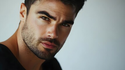 Fototapeta premium A Close Up Portrait Of A Handsome Man With A Beard