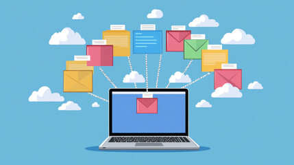 File transfer banner. Exchange data and documents between computers, digital archive and database. Vector landing page with isometric laptops with folders and files
