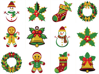 set of christmas icons