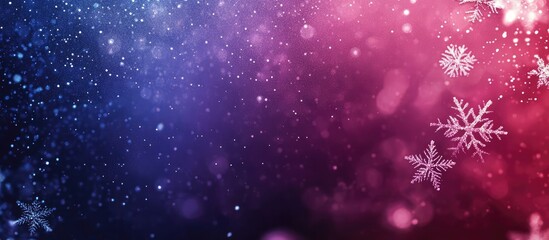 Obraz premium Magical winter holiday background featuring soft bokeh effects and delicate snowflakes ideal for Christmas and New Year celebrations