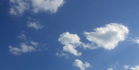 Blue sky white clouds nature background
