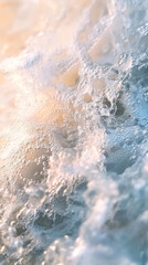 Ocean Foam Bubbles, Coastal Macro, Tranquil Shoreline, Twilight Lighting, Mindfulness Beach