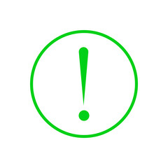green exclamation mark on a white background vector icons