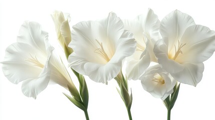 beautiful white gladioli flower clipart isolated on a white background white gladioli flower