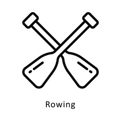 Rowing  Vector Outline Icon. Eps 10 file 