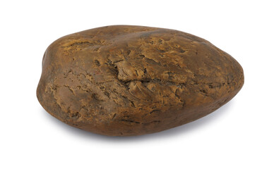 Rounded stone, pebble, cobblestone, isolated on a white background.