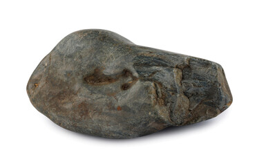 Rounded stone, pebble, cobblestone, isolated on a white background.